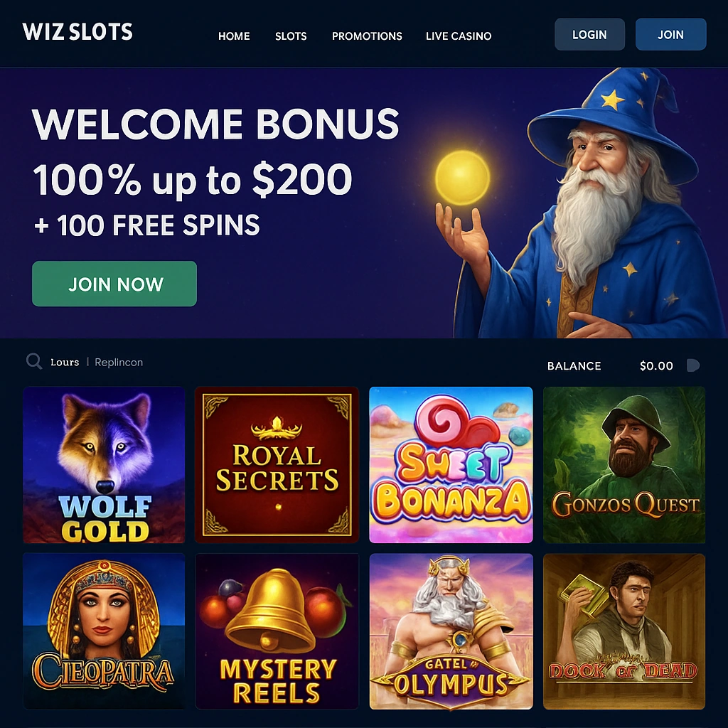 Wiz Slots interface