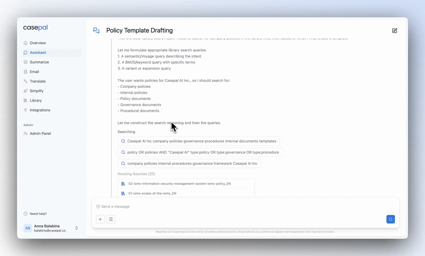 Casepal Library Search Demo