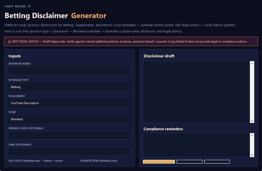 Demo: Creators are risking strikes with bad betting