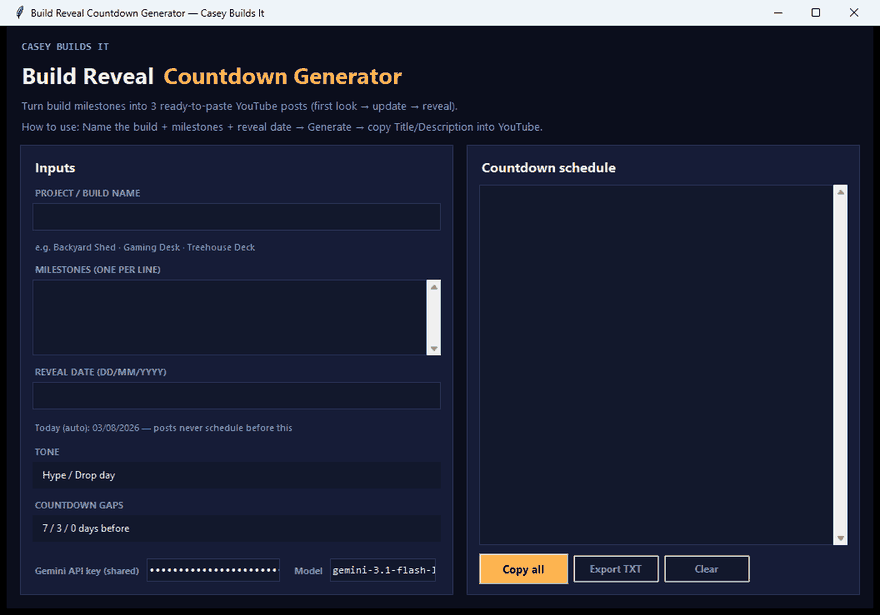 Demo: Plan the hype before your big reveal (use this FREE Cursor Tool)