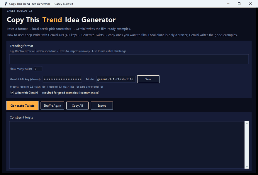 Demo: Never run out of trend twists (use this FREE tool built in Cursor AI)