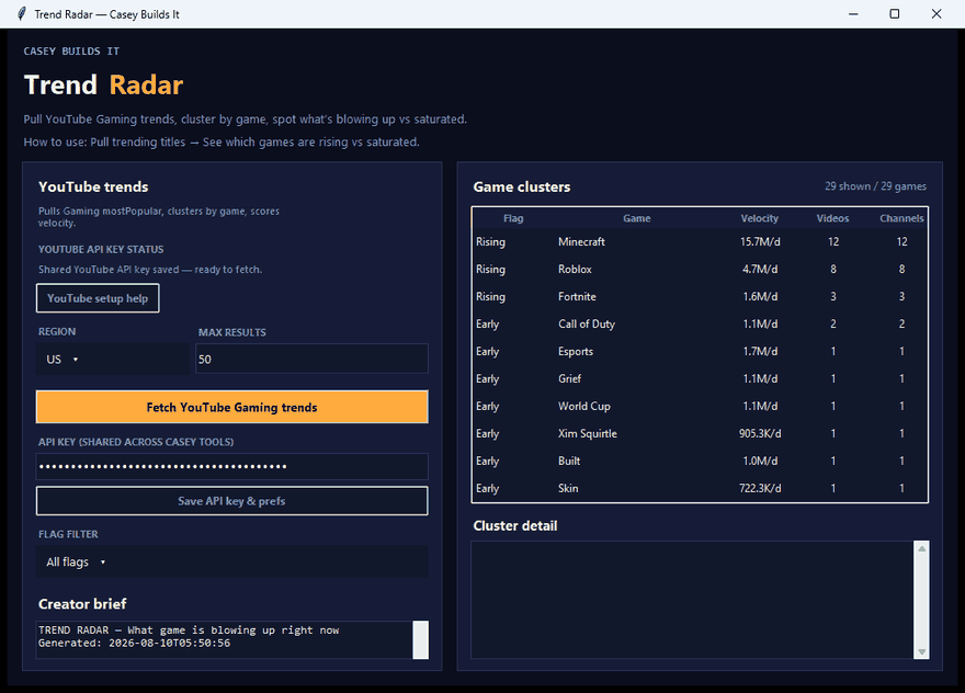 Demo: Tool that tells you which game to play