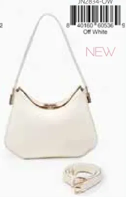ROME Abstract shoulder bag w/ decorative gold hardware & top zip closure M