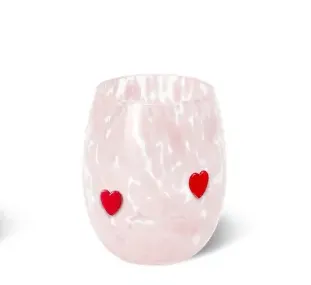 Hearts Charm Wine Glass 17oz
