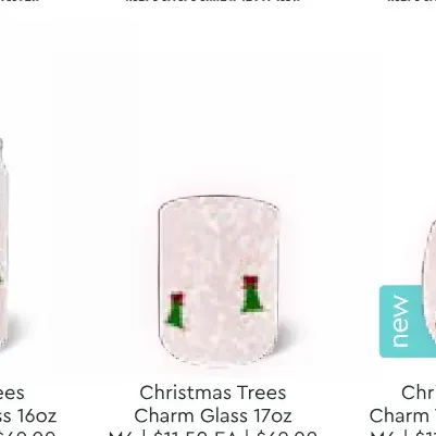 Christmas Trees Charm Glass 17oz