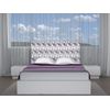 La Web Del Colchon -cabecero Tapizado Floral Para Cama De 80 (90 X 70 Cms) Blanco/morado