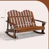 Silla Mecedora Adirondack Para 2 Plazas, Banco Mecedor Exterior Niños Costway 100 X 70 X 68 Cm Café