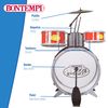 Bontempi - Batería De Juguete Con Taburete, 1 Bombo, 4 Tambores, 1 Platillo Y 2 Baquetas Para Niños +3