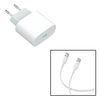 Kit Base Type C Carga Rápida 20w + Cable 100w 5a 100cm Accetel Usb-c - Usb-c Lekus Compatible Con Movil Apple Iphone 15 - Blanco