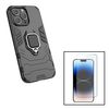 Kit Funda Magnética Militar Slidewindow + Cristal Gorilasglass Gift4me Compatible Con Movil Apple Iphone 15 - Negro