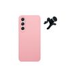 Kit Funda Trasera De Silicona Liquida + Soporte Magnetico Extra Fuerte Gift4me Compatible Con Movil Samsung Galaxy M15 - Rosa