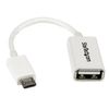 Startech.com Cable Adaptador Microusb A Usb Otg Blanco 12cm Macho Hembra