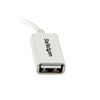 Startech.com Cable Adaptador Microusb A Usb Otg Blanco 12cm Macho Hembra