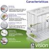 Hari Vision - Jaula Para Pájaros Modelo M01 - 62,5 X 39,5 X 53 Cm - Color Blanco - Acceso Al Comedero Y Bebedero