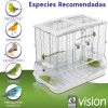 Hari Vision - Jaula Para Pájaros Modelo M01 - 62,5 X 39,5 X 53 Cm - Color Blanco - Acceso Al Comedero Y Bebedero