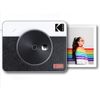 Kodak Mini Shot Combo 2 Retro C300 - Cámara De Fotos Instantánea (7,6 X 7,6 Cm - 3 X 3'', Pantalla Lcd De 1,7'', Bluetooth, Batería De Litio, Sublimación Térmica 4pass, 8 Fotos Incluidas) Blanco Y Negro