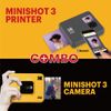 Kodak Mini Shot Combo 2 C300 - Cámara De Fotos Instantánea (7,6 X 7,6 Cm - 3 X 3'', Pantalla Lcd De 1,7'', Bluetooth, Batería De Litio, Sublimación Térmica 4pass, 8 Fotos Incluidas) Blanco