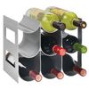 Organizador De Plástico Para Botellas De Agua/vinos, 3 Niveles, 9 Botellas - Gris - Mdesign