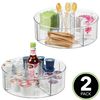 Bandeja Giratoria Profunda Lazy Susan Dividida Con 5 Secciones Y Taza, Paquete De 2, Transparente - Mdesign