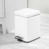 Cubo De Basura Escalonado De Metal De 1,5 Galones Con Tapa/cubo Interior - Blanco Mate - Mdesign