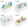 Organizador De Maquillaje De Plástico Dividido En 6 Secciones Para Tocador De Baño - Blanco - Mdesign