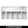 Organizador De Maquillaje De Plástico Dividido En 6 Secciones Para Tocador De Baño - Blanco - Mdesign