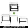 Mesa Apilable Nido Moderna De Metal Y Madera, Set De 3, Mármol/negro - Mdesign