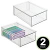 Cubo Organizador Apilable De Plástico Para Armarios Con Cajón Extraíble, Paquete De 2, Transparente - Mdesign