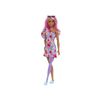 Barbie Fashionista Vestido Floral Un Hombro Con Pierna Protésica Muñeca Con Pelo Rosa Y Gafas, Juguete A La Moda +3 Años (mattel Hbv21)