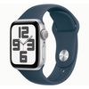 Apple Watch Se (2ª Gen) 2023 Gps 40mm Aluminio Plata (silver) Y Correa Deportiva Azul (storm Blue) - Talla M/l
