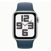 Apple Watch Se (2ª Gen) 2023 Gps 40mm Aluminio Plata (silver) Y Correa Deportiva Azul (storm Blue) - Talla M/l