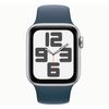 Apple Watch Se (2ª Gen) 2023 Gps 44mm Aluminio Plata (silver) Y Correa Deportiva Azul (storm Blue) - Talla M/l