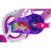 Bicicleta Infantil Para Niñas Y Niños Princesas 12 Pulgadas De 3 A 5 Años Color Rosa Con Ruedines Y Porta Muñecas Delantero