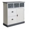 Comoda Mueble 5 Cajones 1 Puerta Madera Blanco Gris 70x60x30 Rebecca Mobili