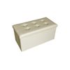 Puff Organizador Taburete Asiento Beige Blanco 38x76x38 Rebecca Mobili