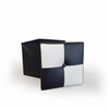 Puff Contenedor Caja Organizador Blanco Negro Moderno 30x30x30 Rebecca Mobili