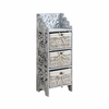 Mesas De Noche 3 Cajones Madera Blanco Shabby Chic 78x29x22 Rebecca Mobili