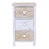 Mesita De Noche 3 Cajones Madera Blanca Beige 56x35x25 Rebecca Mobili