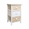 Mesita De Noche 3 Cajones Madera Blanca Beige 56x35x25 Rebecca Mobili