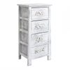 Cajonera Comoda 4 Cajones Blanco Gris Shabby 73x37x27 Rebecca Mobili