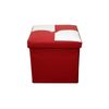 Puff Contenedor Organizador Blanco Rojo 30x30x30 Rebecca Mobili