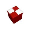 Puff Contenedor Organizador Blanco Rojo 30x30x30 Rebecca Mobili