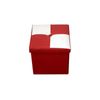 Puff Contenedor Organizador Blanco Rojo 30x30x30 Rebecca Mobili