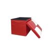 Puff Contenedor Organizador Blanco Rojo 30x30x30 Rebecca Mobili