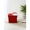 Puff Contenedor Organizador Blanco Rojo 30x30x30 Rebecca Mobili