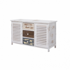 Banco Meuble 3 Cajones 2 Puertas Madera Blanca Shabby 44x90x34 Rebecca Mobili