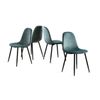 Pack De 4 Sillas Comedor, Salón Sweden En Terciopelo Verde  Patas Negras