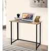 Mesa Escritorio Plegable Leire Tablero Color Roble Patas Metal Negro