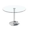 Mesa Redonda De Cristal Rune Con Pata Central Cromada 90øx75 Cm