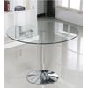 Mesa Redonda De Cristal Rune Con Pata Central Cromada 90øx75 Cm